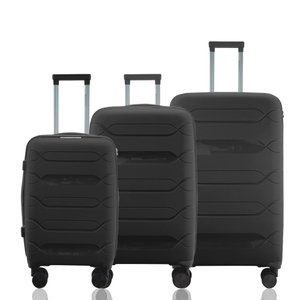 Kit Conjunto 3 Malas Rígidas de Polipropileno 360° com Tsa - Gladiador P1c3 Cor:preto