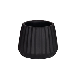 Vaso Cachepot Wave 15cm Antidengue Decoração Preto - 1
