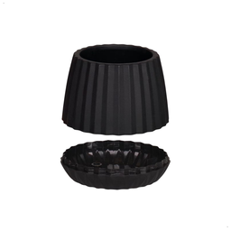 Vaso Cachepot Wave 15cm Antidengue Decoração Preto - 4