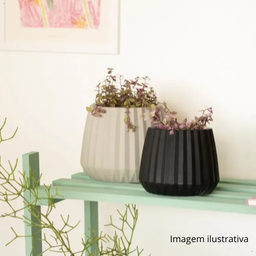 Vaso Cachepot Wave 15cm Antidengue Decoração Preto - 7