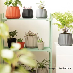 Vaso Cachepot Wave 15cm Antidengue Decoração Preto - 10