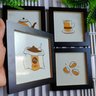 4 Quadros Decorativos Cantinho Café e 3 Ganchos de Parede:preto - 3