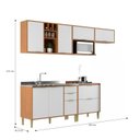 Ver imagem 3 de Cozinha Compacta Modulada 6 Portas 5 Gavetas Domus Espresso Móveis Nogal/Branco