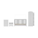 Ver imagem 3 de Quarto Infantil Completo com Berço 3 em 1 para Colchão 130x60cm e Baú Multimóveis Mp4356 Branco/