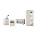 Ver imagem 2 de Quarto Infantil Completo com Berço 3 em 1 para Colchão 130x60cm e Baú Multimóveis Mp4356 Branco/