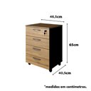 Ver imagem 3 de Gaveteiro Escritório 4 Gavetas C/ Puxadores e Chave Mac P F5 Cor:macadâmia com Preto