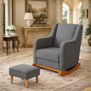 Ver imagem 2 de Poltrona Puff Blanço Amamentação Decorativa Quarto Milena Cinza