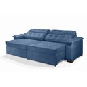 Ver imagem 2 de Sofá Retrátil e Reclinável 2,70m Estilo Estofados - Paris 2 Módulos com Velusoft D33 "azul"