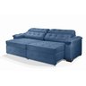 Sofá Retrátil e Reclinável 2,70m Estilo Estofados - Paris 2 Módulos com Velusoft D33 "azul" - 2