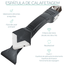 Espátula Aplicar silicone Rejunte ferramenta calafetar Remover Raspador pedreiro - 6