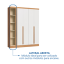 Ver imagem 5 de Módulo Guarda-Roupa de Canto 4 Portas 2 Gavetas Infinity Marrom/Cedro/Branco Line