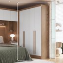 Ver imagem 2 de Módulo Guarda-Roupa de Canto 4 Portas 2 Gavetas Infinity Marrom/Cedro/Branco Line