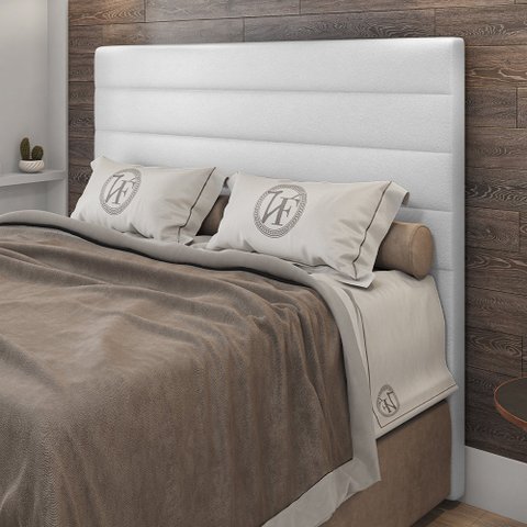 Cabeceira Queen Napoli 160cm Material Sintético Branco c/ Frame Italian Flex