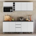 Ver imagem 2 de Cozinha Armario 7 Peças 200 cm Balcao com Tampo Evidence Branco Poliman