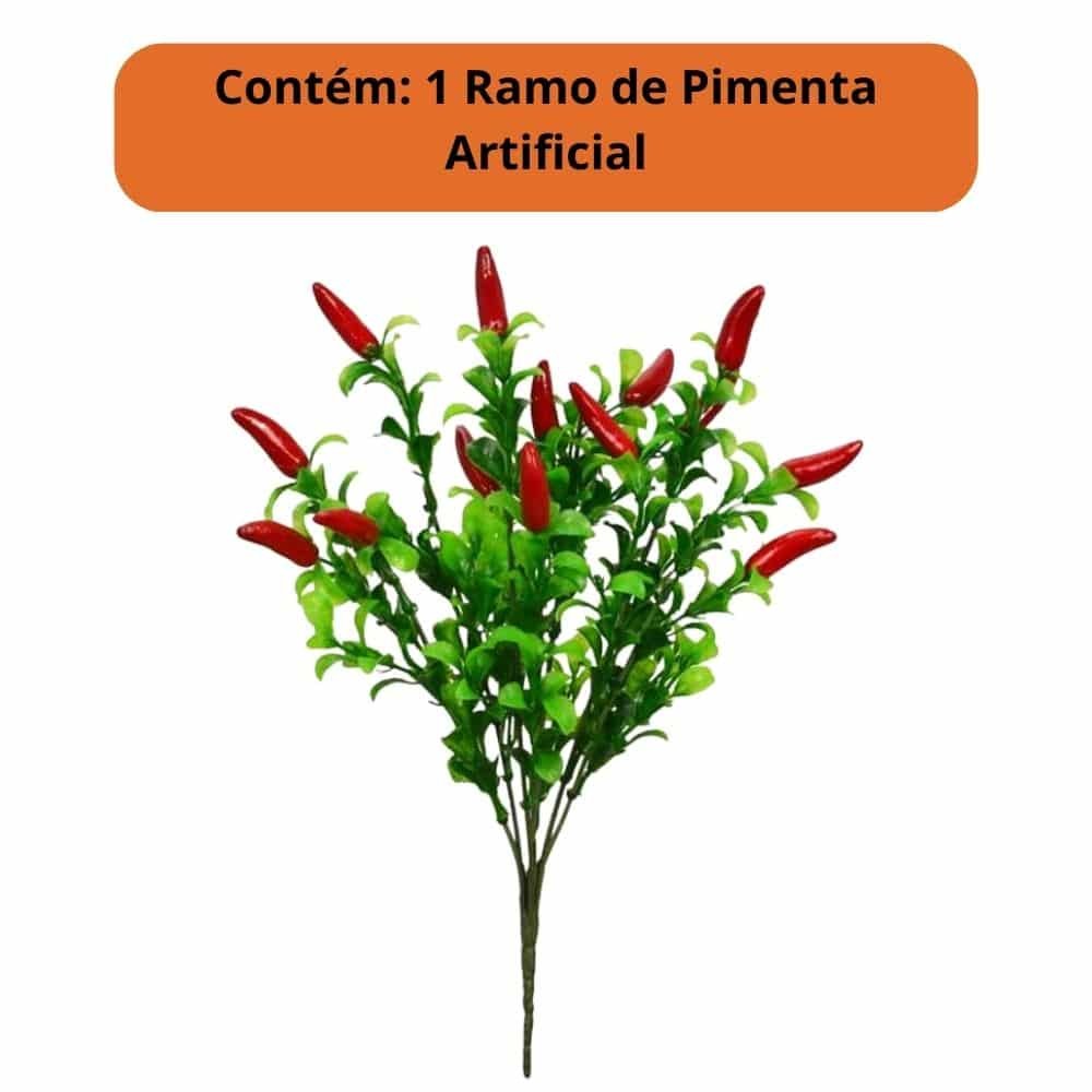 1 Ramo Pimenta Artificial Decoração de Cozinha Pimenteira - 6