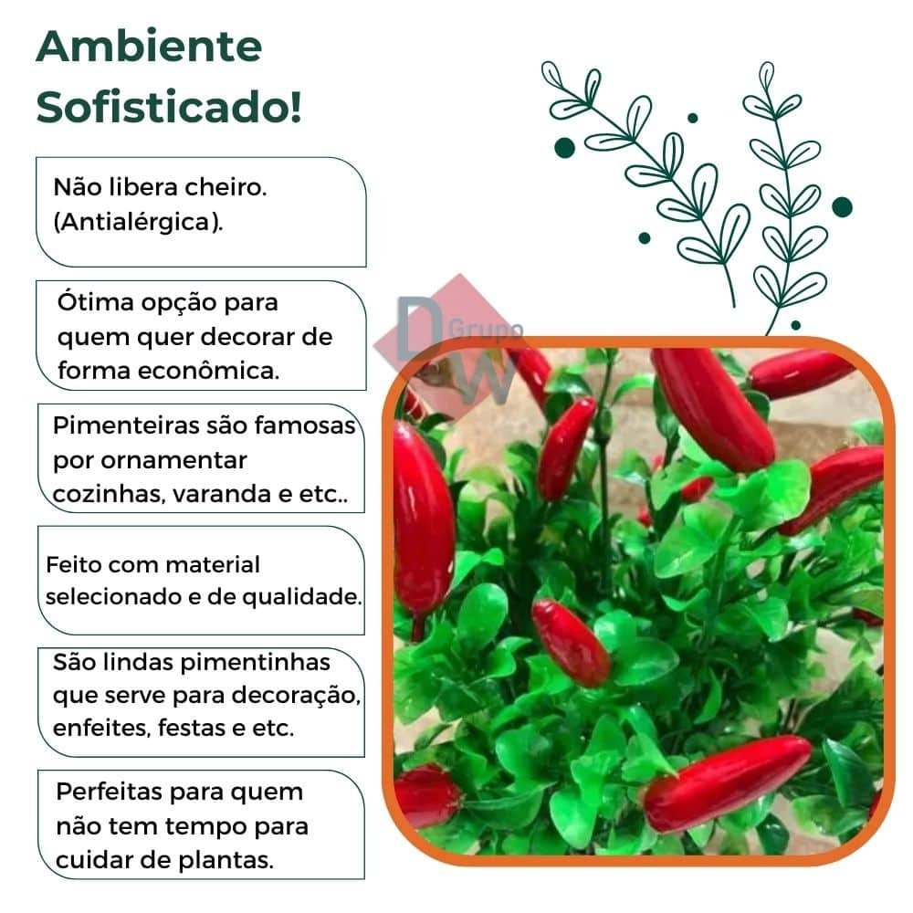 1 Ramo Pimenta Artificial Decoração de Cozinha Pimenteira - 7