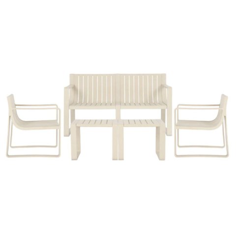 Conjunto 2 Poltronas, 1 Sofá 2 Lug e 2 Mesas Área Externa Verte Eco Rivatti Fibra Natural Bambu