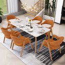 Ver imagem 2 de Kit 3 Cadeiras de Jantar e Estar Living Estofada Nadja L02 Couríssimo Canela - Lyam Decor