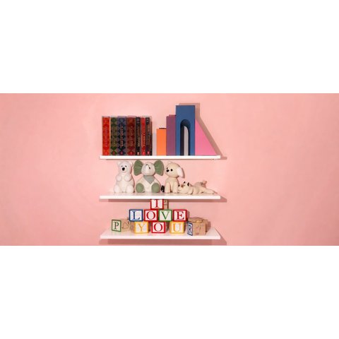 Prateleiras Brancas em Mdf para Quarto Infantil Kit com 03 Prateleiras 60 X 20