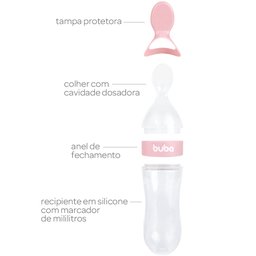 Colher Dosadora em Silicone Rosa 90ml Buba 14679 - 3