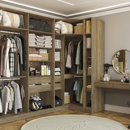 Guarda-roupa de Canto Closet Kappesberg Adapt Nogueira 105cm - 2