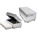 Ver imagem 2 de Cama Baú c/Aux Crc Solteir +Colchão Molas Marselha Hellen 88