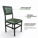 Ver imagem 5 de Kit 8 Cadeiras Flora de Cozinha Jantar Reforço Aço Preto Assento e Encosto Cor Verde