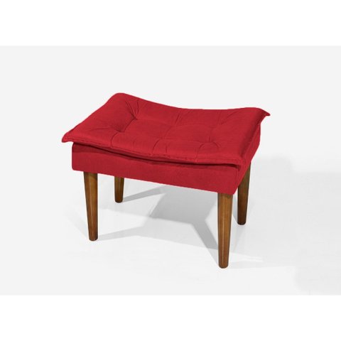 Puff Banqueta Decorativa Penteadeira Luxo Pés Palito Retrô - Vermelho