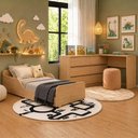 Ver imagem 2 de Kit Cama Infantil Montessoriana com Escrivaninha L 6 Gavetas Dino Multimóveis MP4819 Madeirado