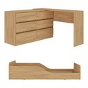 Ver imagem 4 de Kit Cama Infantil Montessoriana com Escrivaninha L 6 Gavetas Dino Multimóveis MP4819 Madeirado