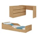 Ver imagem 1 de Kit Cama Infantil Montessoriana com Escrivaninha L 6 Gavetas Dino Multimóveis MP4819 Madeirado