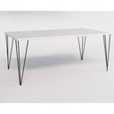 Ver imagem 3 de Conjunto de Mesa Eames Clips de Ferro Preto Tampo Branco 135x75 6 Cadeiras Preta Assento Amarelo