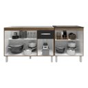 Ver imagem 5 de Armário Cozinha Gabinete Pia de 120 Cm Aline e Balcão Fran para Cooktop 4 Bocas Savana Preto