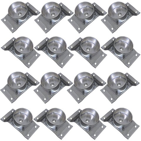 Kit 16 Chapinhas Chapa Inclinada 10º com Tubo Fixação Pés Palito Rosca 5/16 Zincada