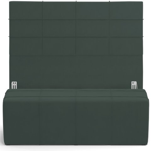 Kit Cabeceira Cama Box Casal 140cm com Calçadeira Roma W01 Suede Verde Musgo - Lyam Lyam Decor