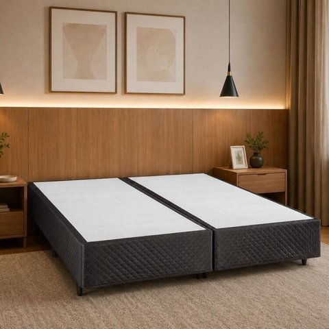 Base Box Desmontável King 193x203x39cm Yescasa Marrom