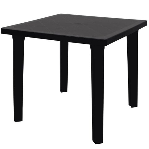 Mesa Plástica Tramontina Desmontável 80,5x72cm Preta Quadrada Eco Summa Sancho Polipropileno