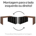 Ver imagem 5 de Escrivaninha Mesa Escritório Ergonômica e Atemporal em L com para Armazenamento Nero 8 Nichos 135cm