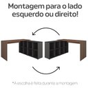 Ver imagem 4 de Escrivaninha Mesa Escritório Ergonômica e Atemporal em L com 8 Nichos para Armazenamento Nero