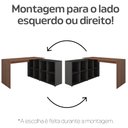 Ver imagem 5 de Escrivaninha Mesa Escritório Ergonômica e Atemporal em L com para Armazenamento Nero 8 Nichos 135cm Ipê E Preto