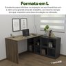 Escrivaninha Mesa Escritório Ergonômica e Atemporal em L com 8 Nichos para Armazenamento Nero - 11
