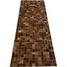 Tapete de couro passadeira castanho 0,75x2,00 s/b pç 5x5cm - 1