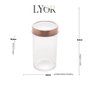 Jogo 3 Potes de Vidro com Tampa Acrílico Gastro Rosê 500ml - 3