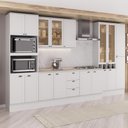 Ver imagem 1 de Cozinha Completa Modulada Milla Maya 17 Portas 3 Gavetas MDF 380cm Branco