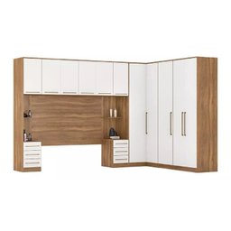 Jogo Quarto De Casal Guarda-roupa Armário Espaçoso Modulado Irlanda Demartêz Mobília Móveis Leartam - 1