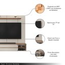 Ver imagem 3 de Painel Suspenso Ursula Tv 70" Nichos Laterais Offwhite/freijó G18 - Gran Belo