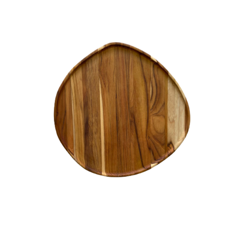 Tábua Flora Orgânica 3 para Servir e Frios com Rebaixo - Madeira de Teca 2x30x30cm