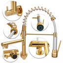 Ver imagem 2 de Torneira Cozinha Gourmet Parede Gatilho Spray Dourada/gold