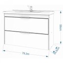 Ver imagem 4 de Gabinete de Banheiro 1 Cuba Porta Basculante 1 Gaveta de Vidro 79cm Lavanda Mgm Móveis