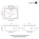 Ver imagem 7 de Kit Cuba Gourmet para Cozinha Nawa com Torneira Jaguaribe e Lixeira de Embutir e 5 Litros Pingoo